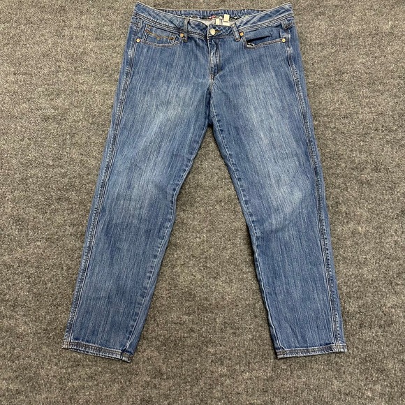 Mango Denim - Mango Jeans Womens Size 14 Blue Straight Leg Medium Wash Denim Casual Mid Rise